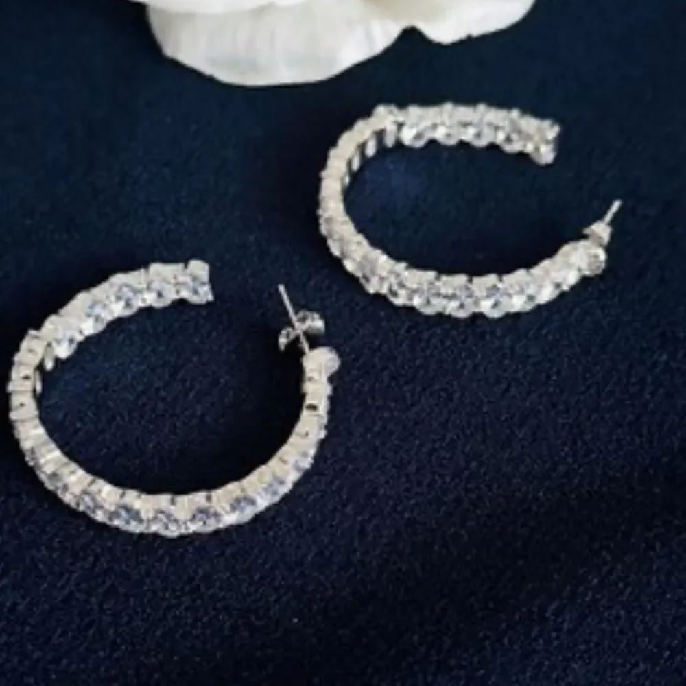 Diamond hoop earrings Q564